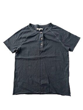 Madewell Bells Cotton Henley T-Shirt Grey ( XS )